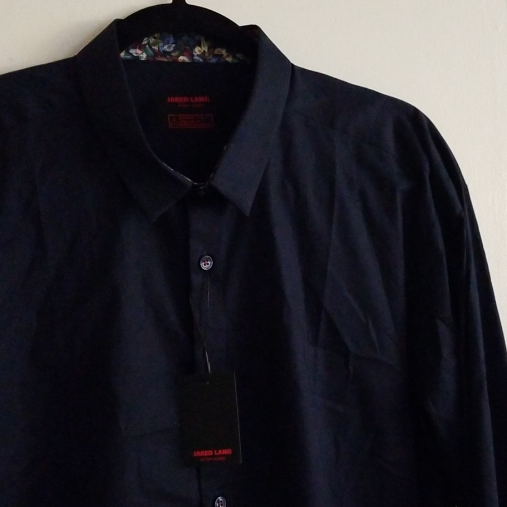 NWT Jared Lang Navy After Hours Casual Button Up